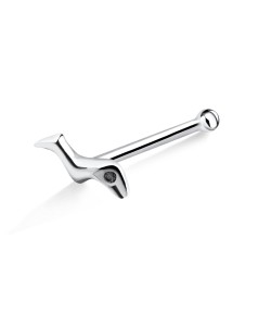 Worm Shaped Silver Bone Nose Stud NSKD-83